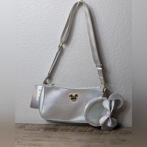 Disney 100th Minnie Mouse Women's Pearl Iridescent Handbag & Coin Pouch-NWT